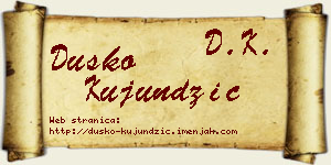 Duško Kujundžić vizit kartica